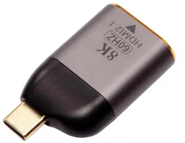 Alt view image 7 of 7 - JAENFONG USB4 USB-C Type-C Source to Female HDMI 2.0 Display 8K 60HZ UHD 4K HDMI Male Monitor Adapter