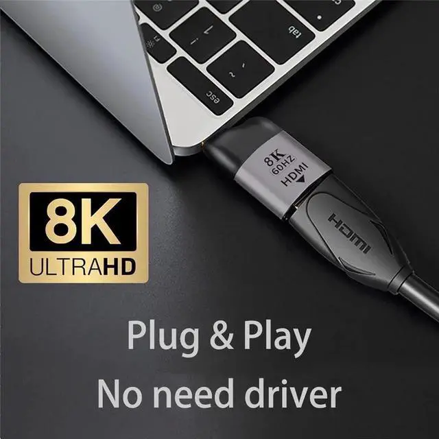 Alt view image 4 of 7 - JAENFONG USB4 USB-C Type-C Source to Female HDMI 2.0 Display 8K 60HZ UHD 4K HDMI Male Monitor Adapter