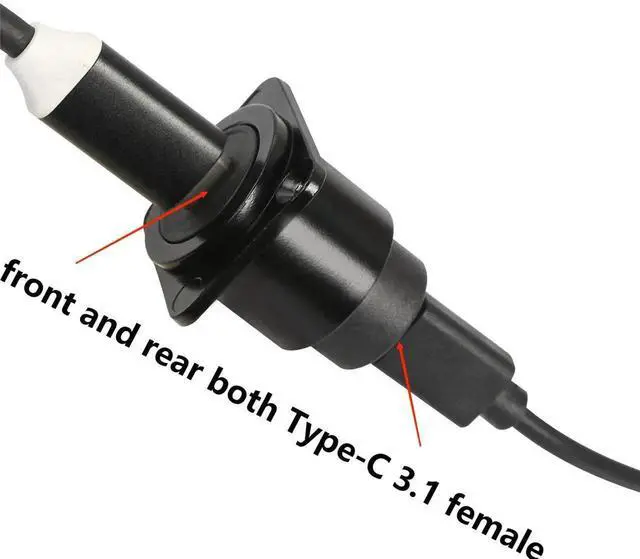 Alt view image 4 of 7 - JAENFONG USB C Panel Mount Adapter Coupler USB C Female to Type C Female Panel Fixed Pass Through Module Converter Data Transmission Adapter for Audio Video Network Industrial Equipment