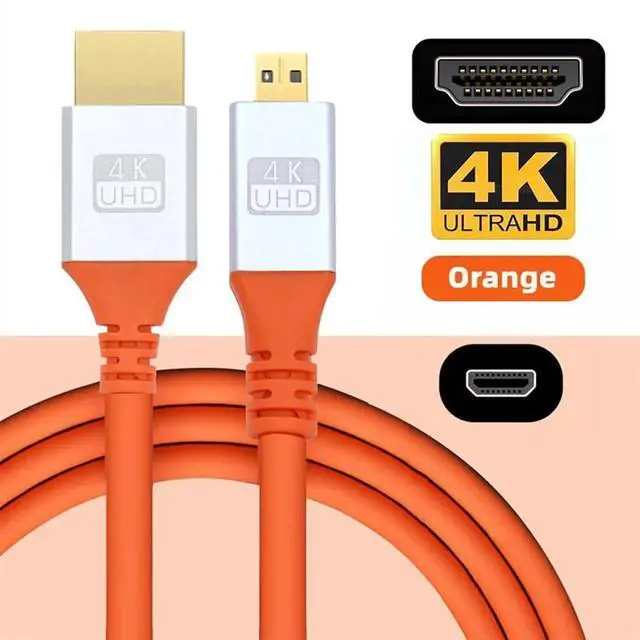 Alt view image 6 of 7 - JAENFONG Micro HDMI 4K to HDMI Hyper Super Flexible Cord HDTV Cable Ultra Soft High Flex High Speed Type-A Male to Male for Computer 1m