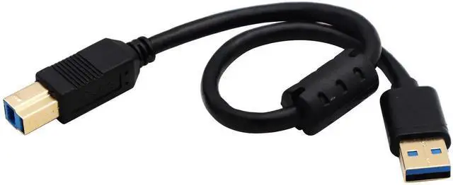 Main image of JAENFONG 3.0 Printer Extender Cable, Gold Plated USB 3.0 A Male to 3.0 Type B Male USB Printer Scanner Cord High Speed Compatible for HP, Canon, etc (0.3M Type B)