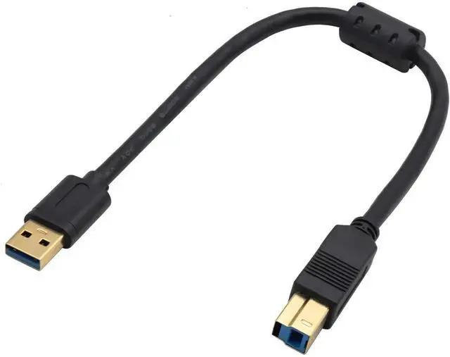 Alt view image 3 of 7 - JAENFONG 3.0 Printer Extender Cable, Gold Plated USB 3.0 A Male to 3.0 Type B Male USB Printer Scanner Cord High Speed Compatible for HP, Canon, etc (0.3M Type B)