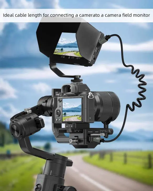 Alt view image 6 of 7 - JAENFONG8K Mini HDMI to HMDI Coiled Cable 2.2FT, Spring Spiral HDMI to Mini HDMI Cable, Short HDMI Cable 2.1 8K@60Hz 48Gbps for Camera/Camcorder/HDTV/Tablet