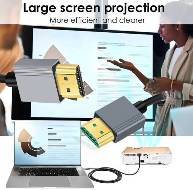 Alt view image 3 of 7 - JAENFONG HDMI 2.1 Male to HDMI Male Stretch Coiled Cable 8K 60hz 100cm for Monitor HDTV Computer Laptop