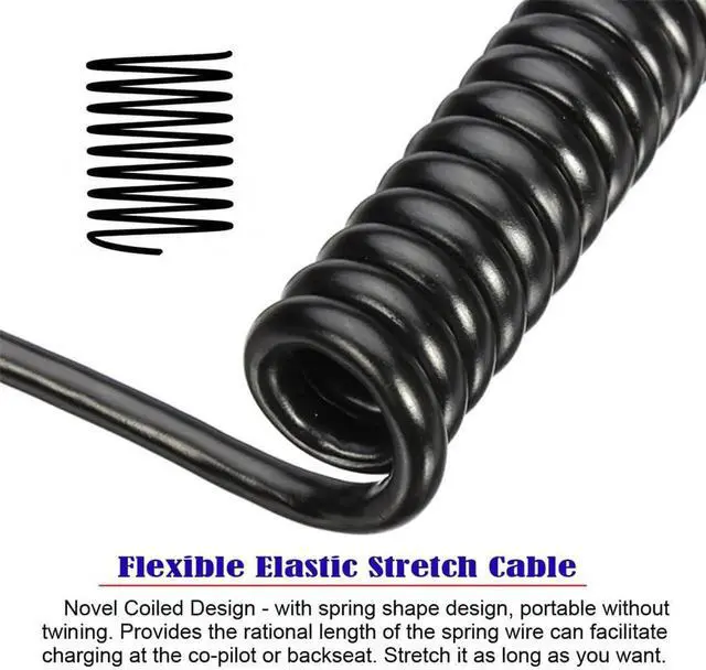 Alt view image 2 of 6 - JAENFONG 4K 60hz HDMI 2.0 Male to HDMI Male Stretch Coiled Cable Right Angled 90 Degree Connector for HDTV Monitor Computer Laptop