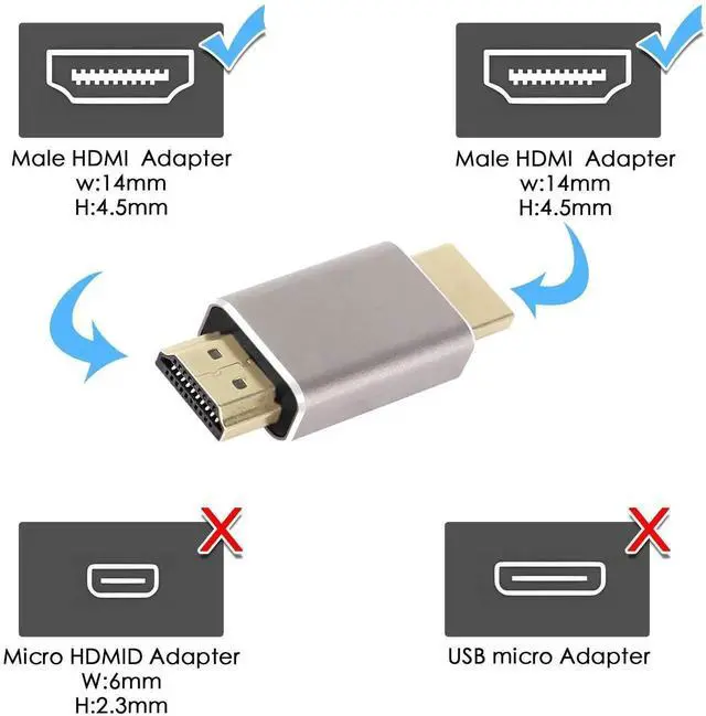 Alt view image 3 of 7 - JAENFONG 8K HDMI Male to Male Extension Adapter Coupler HDMI 2.1 Male-A HD Connector, Support 8K@60Hz/4K@120Hz HDR, for HDTV Projector Laptop PC, 2 pcs