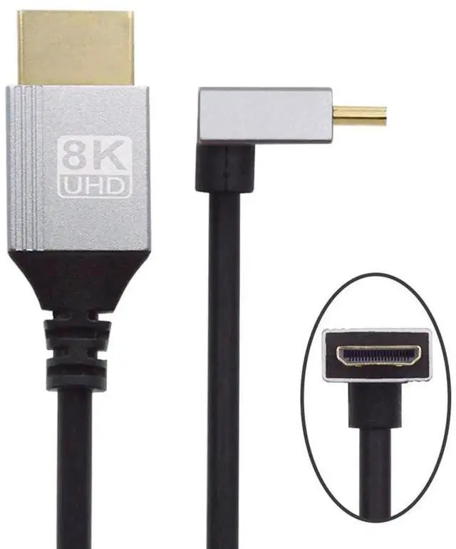 Alt view image 6 of 7 - JAENFONG Ultra Thin HDTV Cable 90 Degree Down Angled Mini HDMI 2.1 Type-A to Type-C 8K 4K Hyper Super Flexible Slim Cord for Camera HDTV 0.5m/1.5ft