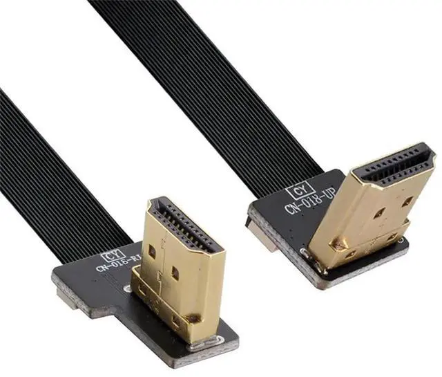 Alt view image 7 of 7 - JAENFONG 10CM CYFPV Dual 90 Degree Right-Up Angled HDMI Type A Male to Male HDTV FPC Flat Cable for FPV HDTV Multicopter Aerial Photography