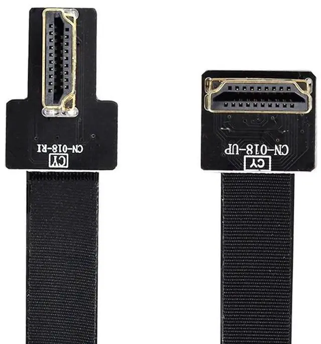 Alt view image 4 of 7 - JAENFONG 10CM CYFPV Dual 90 Degree Right-Up Angled HDMI Type A Male to Male HDTV FPC Flat Cable for FPV HDTV Multicopter Aerial Photography