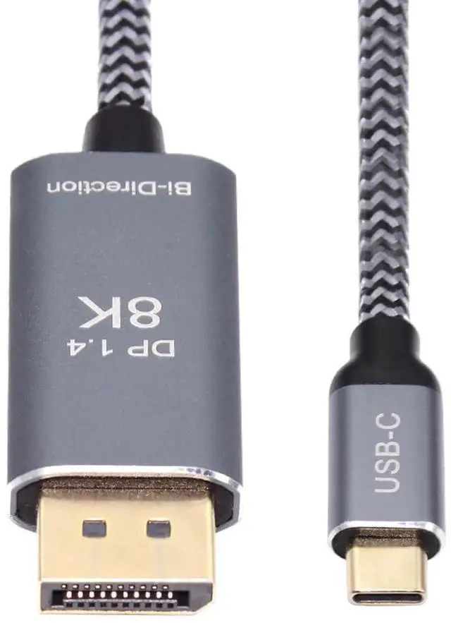 Main image of JAENFONG Reversible DisplayPort to USB C Cable 8K, DP Source to USB 3.1 Type C Male Displays HDTV Cord for Laptop Monitor 1.8m