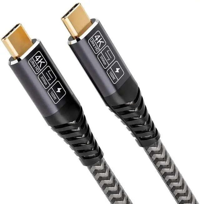 Main image of JAENFONG USB C Cable 10ft, Long C 3.2 Gen 2x2 Monitor Cable 4K, 20Gbps Data Transfer 100W Fast Charging, Compatible With Oculus Quest, MacBook Pro, HP, Portable Monitor