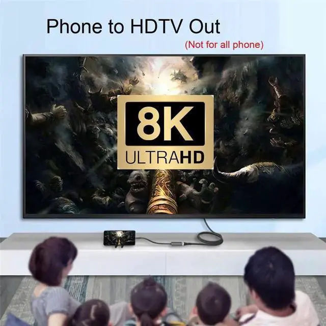 Alt view image 4 of 6 - JAENFONG USB4 USB-C Type-C Source to Female HDMI 2.0 Cable Display 8K 60HZ UHD 4K HDMI Male Monitor