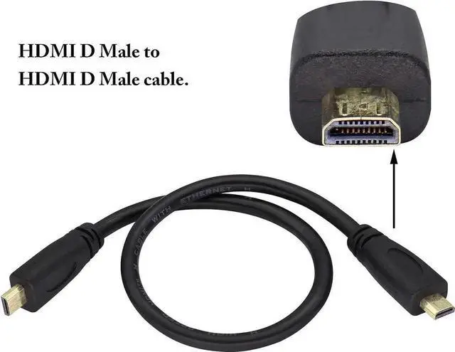 Alt view image 3 of 7 - JAENFONG Micro hdmi Type d to Micro hdmi Cable,High Speed 4k Micro to Micro HDMI Male HD Video Connection line,Connect Smart Phones, Tablets, Cameras,Other Equipment.(M/M 30cm)(D/D)