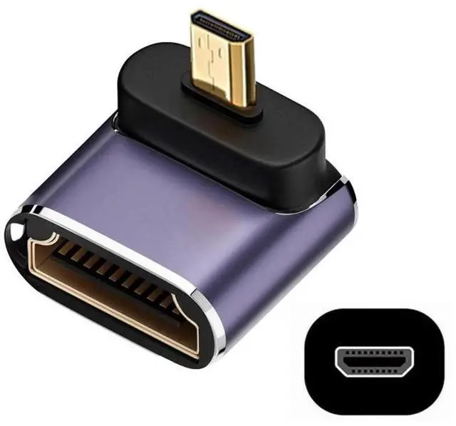 Main image of JAENFONG 8K Down Angled Micro HDMI Male to HDMI 2.1 Female UHD Extension Gold Converter Adapter Support 8K 60hz HDTV