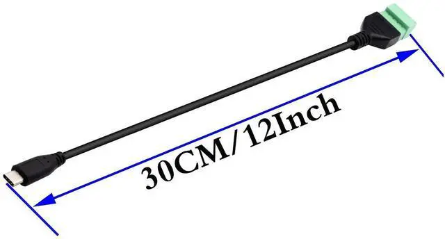 Alt view image 2 of 6 - JAENFONG Type C USB Screw Terminal Block Connector Cable 2.0 Type C USB Male Plug to 5 Pin Way Female Bolt Screw with Shield terminals Pluggable Type Adapter Connector Converter Cable30CM2Pack Male