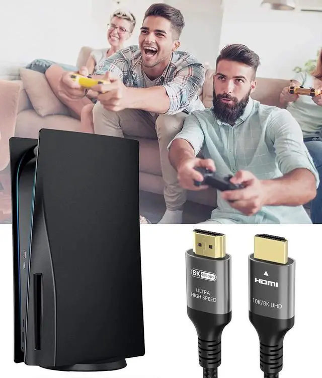 Alt view image 3 of 7 - JAENFONG 10K 8K 4K HDMI Cable 48Gbps 20 FT, Certified Ultra High Speed HDMI® Cable 4K 240Hz 144Hz 120Hz 8K60Hz 0.01ms HDR10+ eARC HDCP2.3 Netflix TV PC Monitor Projector PS5 Xbox