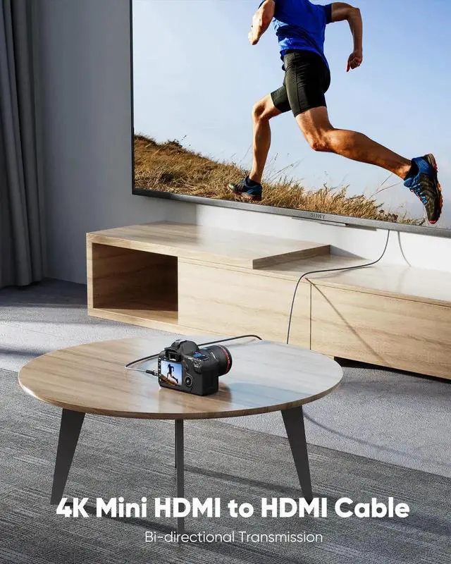 Alt view image 6 of 7 - JAENFONG Mini HDMI to HDMI Cable 15FT, (4K 60Hz) High Speed HDMI to Mini HDMI Male Bi-Directional 2.0 Cord, for HDTV, Tablet, Camera and Camcorder [Aluminum Shell, Nylon Braided]