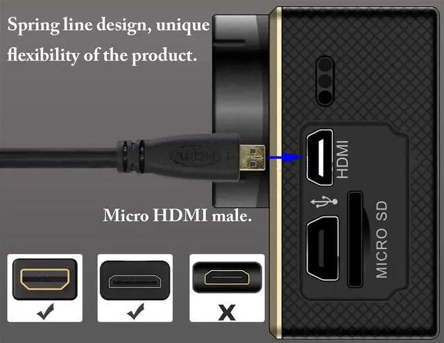 Alt view image 7 of 7 - JAENFONG Micro hdmi Socket Male to Mini hdmi Male Converter,high Speed Micro hdmi Cable 4k,Compatible with Digital Cameras, Tablet,Monitors,and Other Devices.(1m) (C/D)