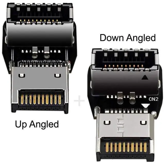 Alt view image 5 of 7 - JAENFONG 2pcs USB 3.1 Front Panel Header Male to Female Type-E Motherboard Extension Data Adapter