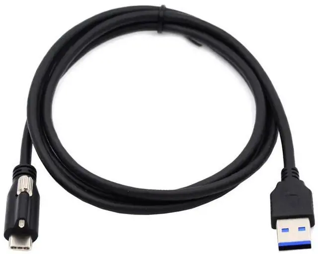 Alt view image 5 of 7 - JAENFONG Standard USB3.0 Data Cable to USB 3.1 Type-C Locking Connector with Panel Mount Screw for Camera 3.0M
