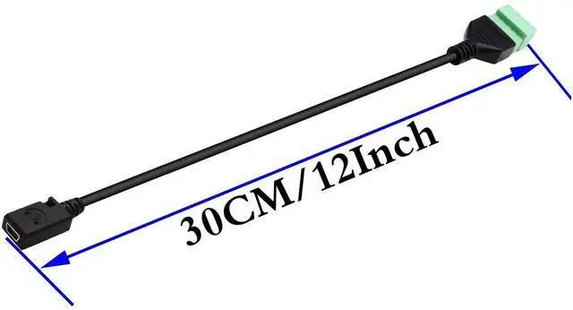 Alt view image 5 of 7 - JAENFONG Mini USB Screw Terminal Block Connector Cable Mini USB 2.0 Female Plug to 5 Pin/Way Female Bolt Screw with Shield terminals Pluggable Type Adapter Converter Cable30CM/2Pack(Female)