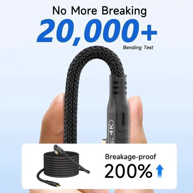 Alt view image 7 of 7 - JAENFONG 16.5FT USB C to USB C Cable, 20Gbps Data Transfer, 4K 60Hz Video, 100W Fast Charging, Compatible with iPhone 15/16, MacBook Pro, Samsung Galaxy S21/S22/S23