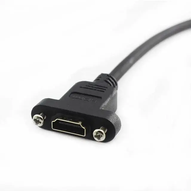 Alt view image 6 of 7 - JAENFONG Panel Mount HDMI Female to Mini Male HDMI Gold-Plated Interface Handheld Digital Camera Extension Cable Fully Shielded with Fixed Screw Hole 30CM
