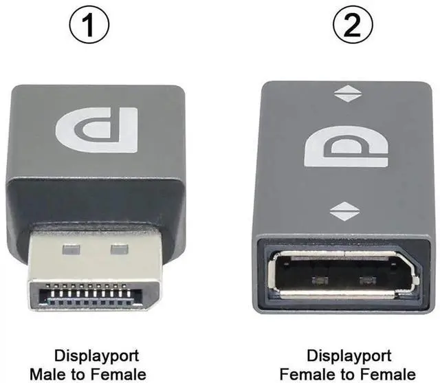 Alt view image 4 of 7 - JAENFONG 2pcs/Set DisplayPort 1.2 4K 60hz to DP Extension Adapter Male Female Ultra-HD UHD for Video PC Laptop TV