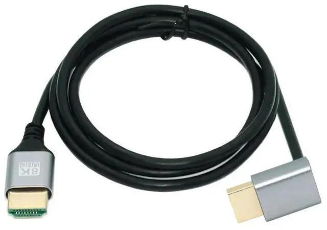 Alt view image 2 of 7 - JAENFONG 8K HDMI 2.1 Ultra Thin HDTV Cable 1m 4K Hyper Super Flexible Slim Cord Down Angled 90 Degree Type-A Male to Male for Computer HDTV Projector Home Theatre