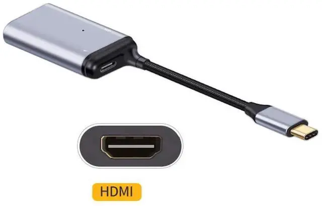 Alt view image 3 of 6 - JAENFONG USB-C Type C to HDMI Converter HDTV Adapter 4K 60hz 1080p with Female PD Power Port