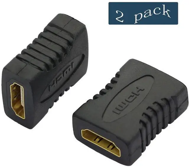 Alt view image 7 of 7 - JAENFONG HDMI Female to Female Adapter 2 Pack HDMI Straight-Through Head Connector Coupler Extender Converter Support 1080P for TV Projector Laptop PC etc HDMI 1.4 Black