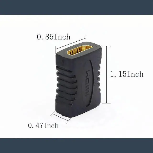 Alt view image 5 of 7 - JAENFONG HDMI Female to Female Adapter 2 Pack HDMI Straight-Through Head Connector Coupler Extender Converter Support 1080P for TV Projector Laptop PC etc HDMI 1.4 Black