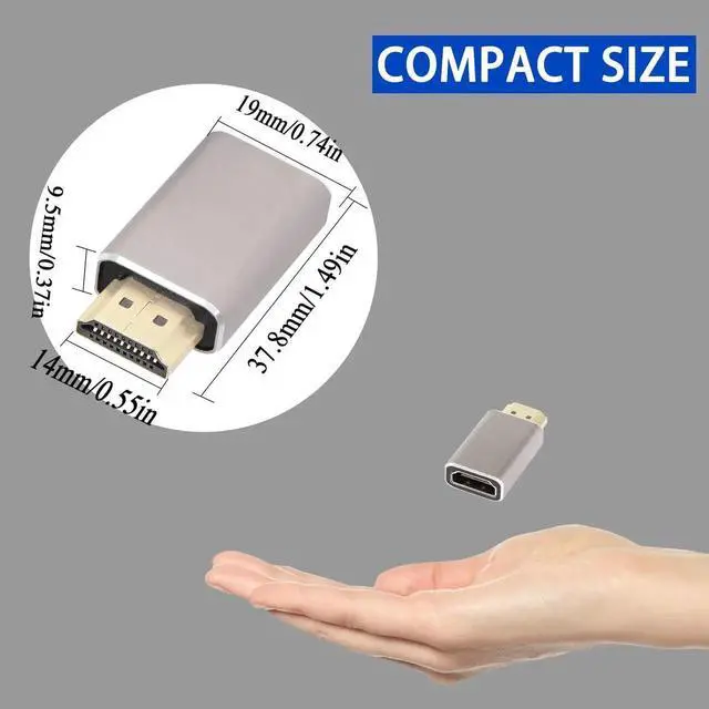 Alt view image 3 of 7 - JAENFONG 8K HDMI Male to Female Extension Adapter Coupler HDMI 2.1 Ultra HD Extender Converter, Support 8K@60Hz/4K@120Hz HDR, for HDTV Projector Laptop PC,2 pcs