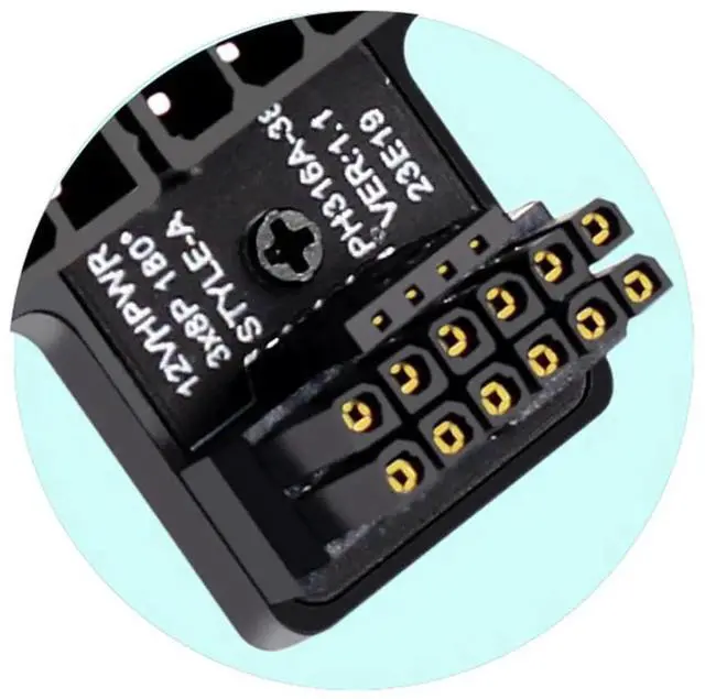 Alt view image 6 of 7 - JAENFONG ATX3.0 GPU PCI-E 5.0 Connector, 90 Degree Down Angled 12V HPWR Power Modular to Three ATX 8P Adapter for 4080 5090TI 12+4P Graphics Card