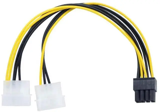 Main image of JAENFONG Dual 4 Pin Molex to ATX 8 Pin Video Card GPU Power Supply Cable 8.6'' 22cm