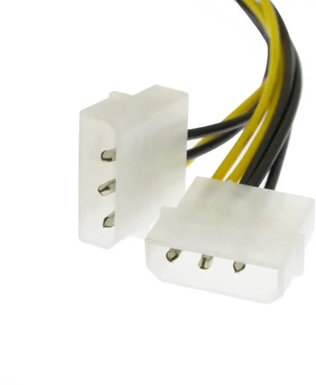 Alt view image 3 of 6 - JAENFONG Dual 4 Pin Molex to ATX 8 Pin Video Card GPU Power Supply Cable 8.6'' 22cm