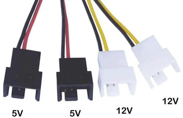 Alt view image 5 of 5 - JAENFONG 4-Pin Molex to 3-Pin / 4 Pin Computer Fan Power Cable,Fan Speed Control Cable, 2x12V / 2x5V Cable (4.7 12cm)