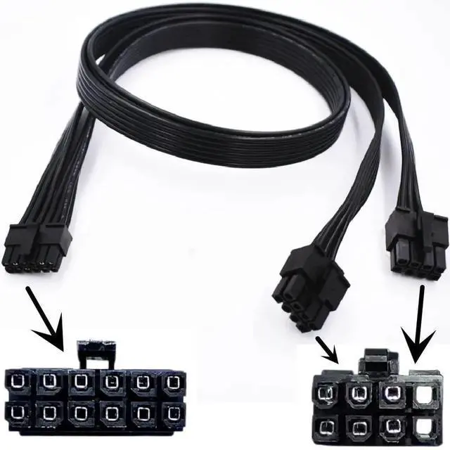 Alt view image 5 of 6 - JAENFONG  for NVIDIA GeForce RTX 30 Series GPU E VGA Seasonic Modular PSUs Power Adapter Cable Dual PCIe 8 Pin Male to Mini 12 Pin PCIE Power Modular Cable 12-inch(30cm)