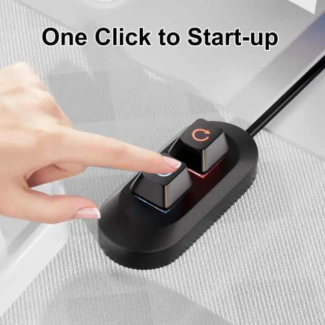 Alt view image 6 of 6 - JAENFONG PC Power Button, Desktop External PC Power Switch, Mechanical Keyboard Switch Start On/Off/Reset for Computer Motherboard (1.8M)