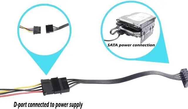 Alt view image 5 of 6 - JAENFONG IDE Molex 4 PIN Male to 3 x SATA 15 PIN Female Expansion Power Cable 16.6in 18AWG Tinned Copper - for PC/NAS/Server Mechanical Hard Drives/SSDs