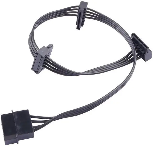 Alt view image 6 of 6 - JAENFONG IDE Molex 4 PIN Male to 3 x SATA 15 PIN Female Expansion Power Cable 16.6in 18AWG Tinned Copper - for PC/NAS/Server Mechanical Hard Drives/SSDs