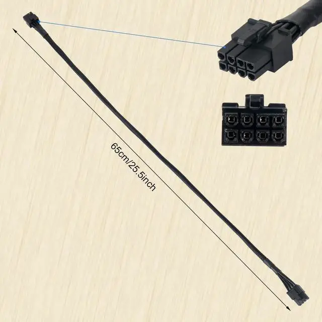 Alt view image 4 of 7 - JAENFONG PCIE Cable for E.VGA, 65CM Male to Male 8 Pin to 6+2 Pin GPU Power Cable for E.VGA G+ G2 G3 G5 G6 GA GM GT P2 P3 P5 P6 P+ T2 T3 (Black 18AWG, 65cm)