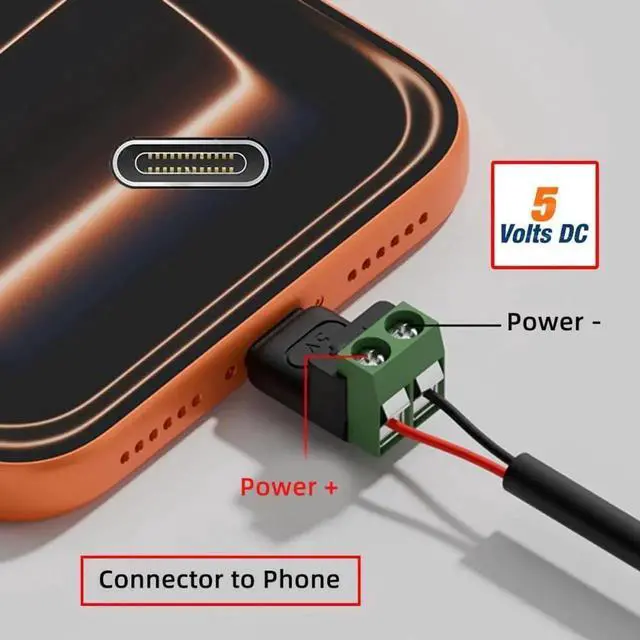 Alt view image 5 of 7 - JAENFONG 5pcs/Set Type-C Female Socket OTG to 2Pin Terminal Output Fast Charge Adapter DIY OEM Repair Solderless Connector DC 5V USB2.0 Power