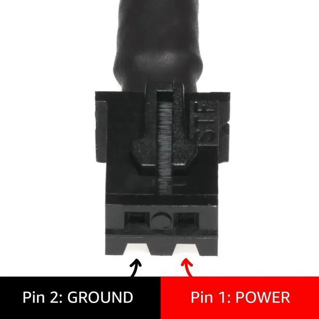 Alt view image 5 of 7 - JAENFONG Mini 2-Pin Fan Adapter Cables (2-Pack) - 4-inch (10cm), Black Sleeved - Connect 3-Pin & 4-Pin PC Fans to Mini 2-Pin JST XH 2.5mm Headers