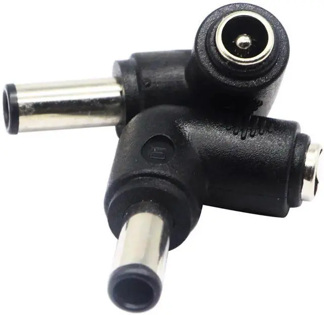 Main image of JAENFONG DC6.0x4.3mm Male 90 Degree Angle to DC5.5x2.1mm Female Adapter 5 Volt DC Barrel Power Jack Charging Cable Connector for Tablet (DC6.0x4.3mm)(2pack)