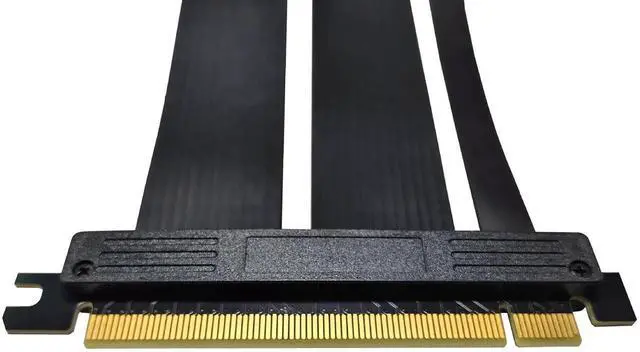 Alt view image 2 of 3 - JAENFONG Riser Cable PCIe 4.0 x16 Flexible Extension Port Adapters GPU High Speed Vertical Mount Gaming PCI Express Gen4 Riser Cable 20cm/7.87in Straight (180°)