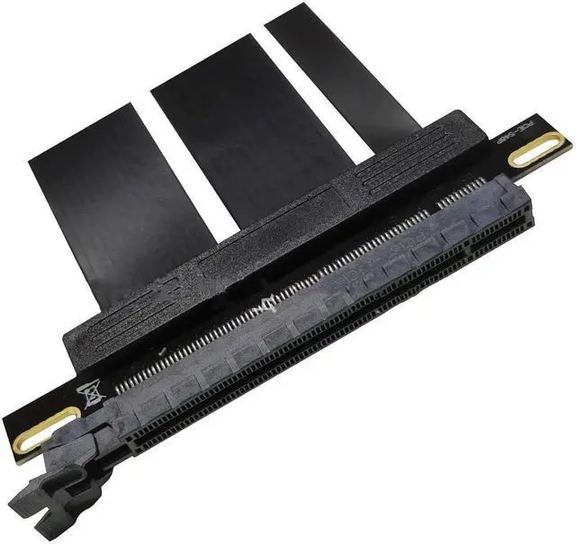 Alt view image 3 of 3 - JAENFONG Riser Cable PCIe 4.0 x16 Flexible Extension Port Adapters GPU High Speed Vertical Mount Gaming PCI Express Gen4 Riser Cable 20cm/7.87in Straight (180°)