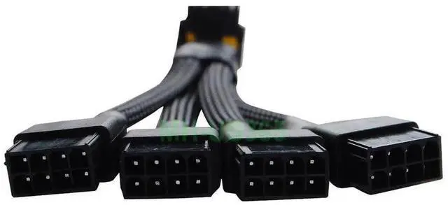 Alt view image 3 of 4 - JAENFONG 12VHPWR 16 Pin 12+4 pin GPU Cable to 4X 8 Pin PCIe 5.0 Extension 90 Degree Angle Sleeved Adapter for GeForce RTX 4090 4080 4070Ti 3090Ti Graphic Card 5.9-inch (Type A)