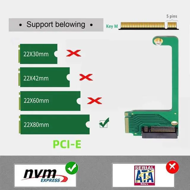 Alt view image 7 of 7 - JAENFONG 90 Degree Angled PCI-E 4.0 NVME M-Key M.2 22x30mm to 22x80mm High Storage Extension SSD Converter Board Upgrade Expansion Adapter Compatible with 2230 to 2280 SSD Handheld ROG Ally Gaming