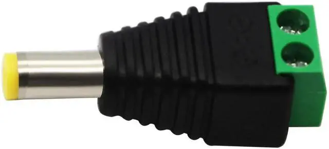 Alt view image 2 of 7 - JAENFONG DC 5.5 X 2.1mm Adapter 2.1 X5.5mm Male Barrel Power Jack to 2 Pin/Way Female Bolt Screw Type terminals Adapter Connector for CCTV Security Camera, LED Strip Light, DVR12V(10pcak Male)